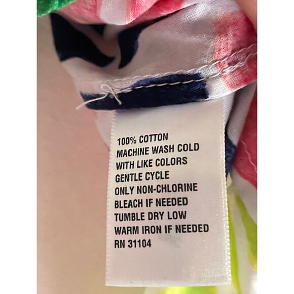 Crown & Ivy Women's Size Large Multi-Color Button Up Blouse 100% Cotton - Picture 3 of 4